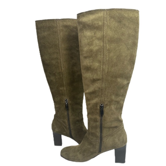 Michael Kors/ Burke/Olive/ Genuine Suede Knee High Boots - Picture 6 of 16